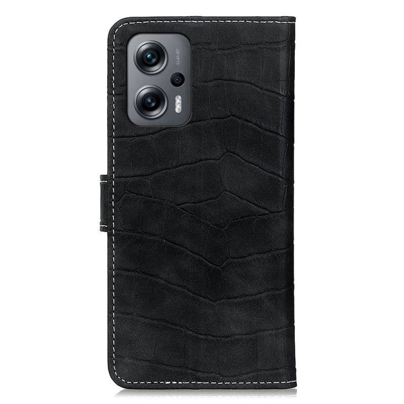 Flip Case voor Poco X4 GT Krokodillenhuid-effect