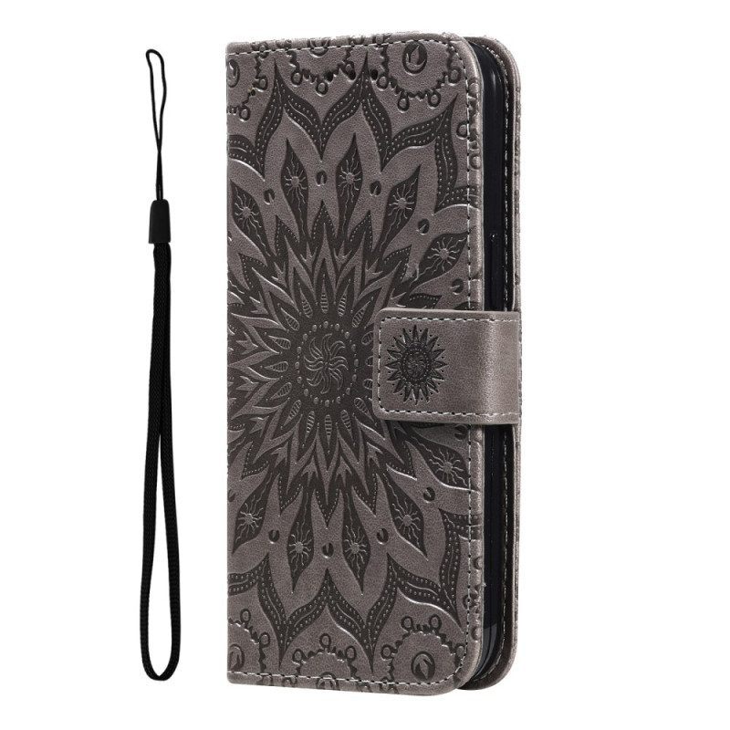 Flip Case voor Vivo Y33s Met Ketting String Zon