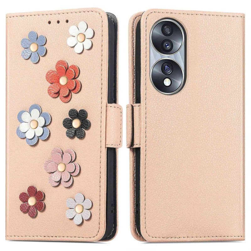 Folio-hoesje voor Honor 70 3d Bloemen