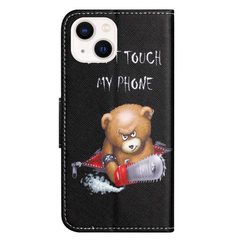 Folio-hoesje voor iPhone 14 Plus Gevaarlijke Beer
