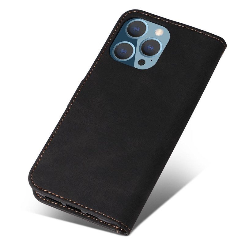 Folio-hoesje voor iPhone 14 Pro Max Met Ketting Driekleurige Riem