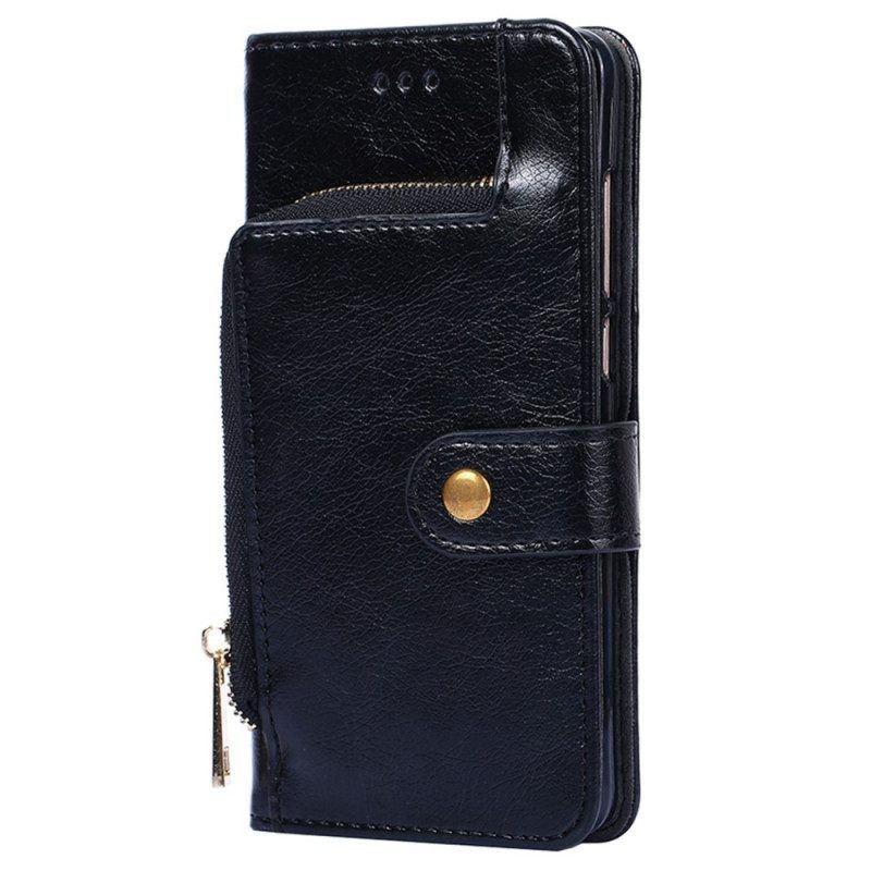 Folio-hoesje voor iPhone 14 Pro Portemonnee Met Ritssluiting