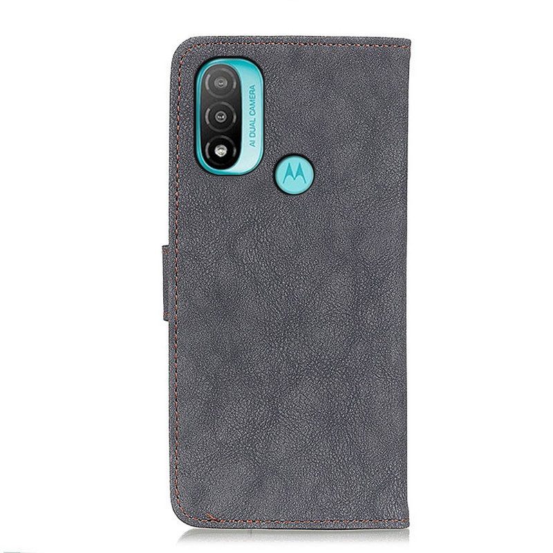 Folio-hoesje voor Moto E40 / E30 / E20 Khazneh Retro Splitleer