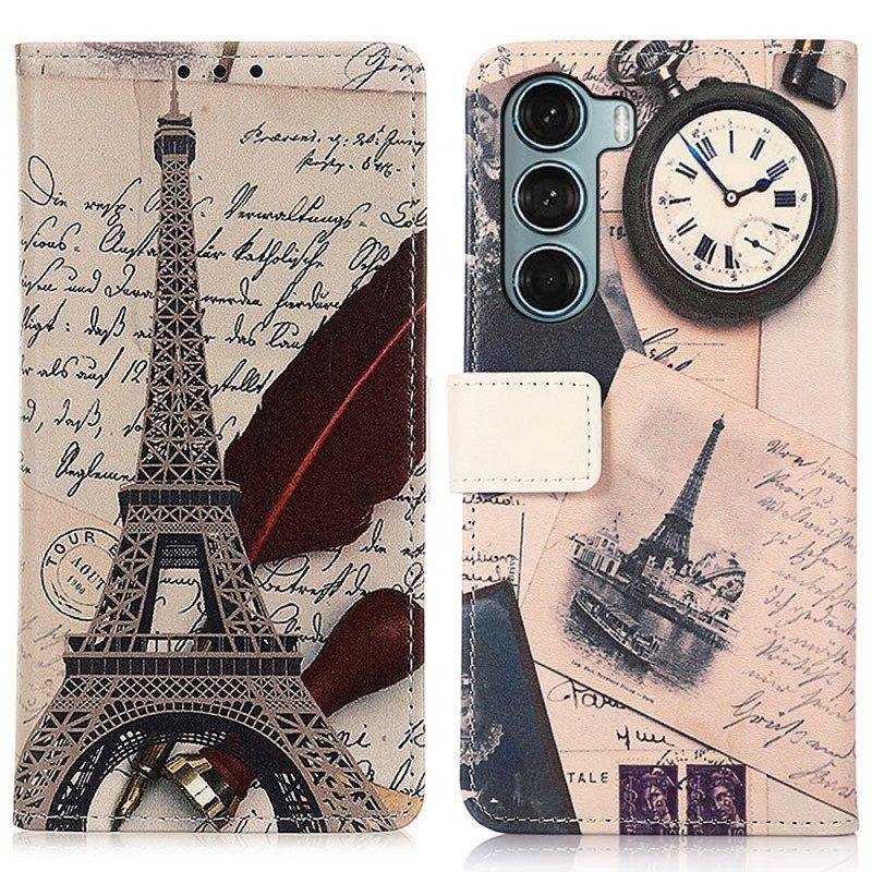 Folio-hoesje voor Moto G200 5G Dichters Eiffeltoren