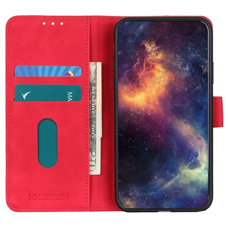 Folio-hoesje voor Moto G200 5G Khazneh Vintage Leereffect