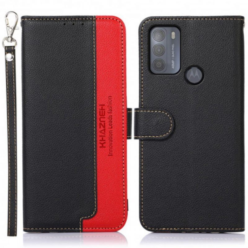 Folio-hoesje voor Moto G50 Lychee-stijl Rfid Khazneh