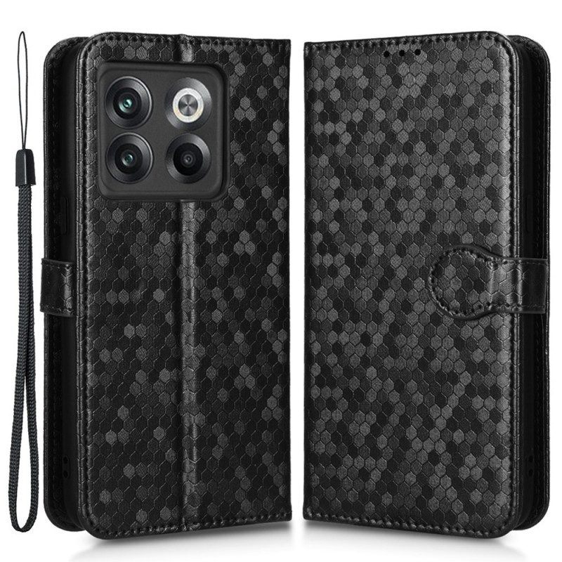 Folio-hoesje voor OnePlus 10T 5G Met Ketting Strappy-patroon In 3d