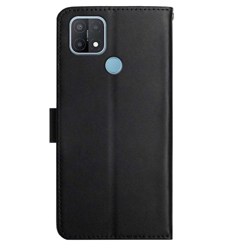 Folio-hoesje voor Oppo A15 Echt Nappaleer