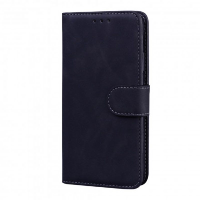 Folio-hoesje voor Oppo A54 5G / A74 5G Monochroom Leereffect