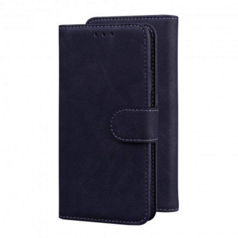 Folio-hoesje voor Oppo A54 5G / A74 5G Monochroom Leereffect