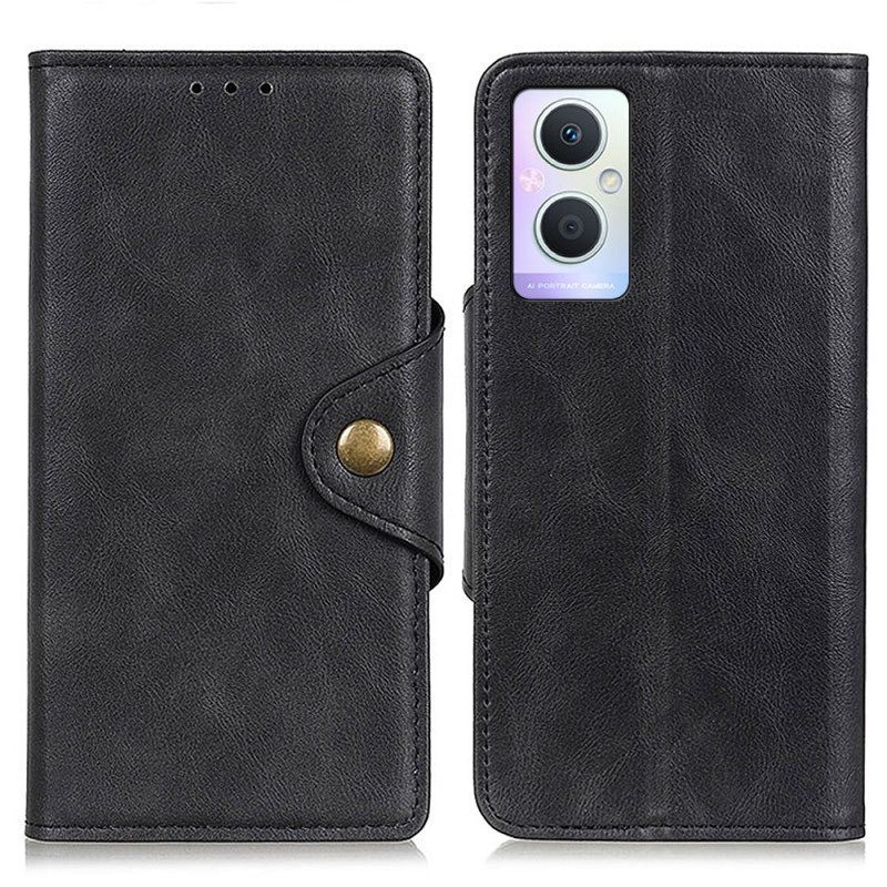 Folio-hoesje voor Oppo Reno 8 Lite Knoop Van Imitatieleer