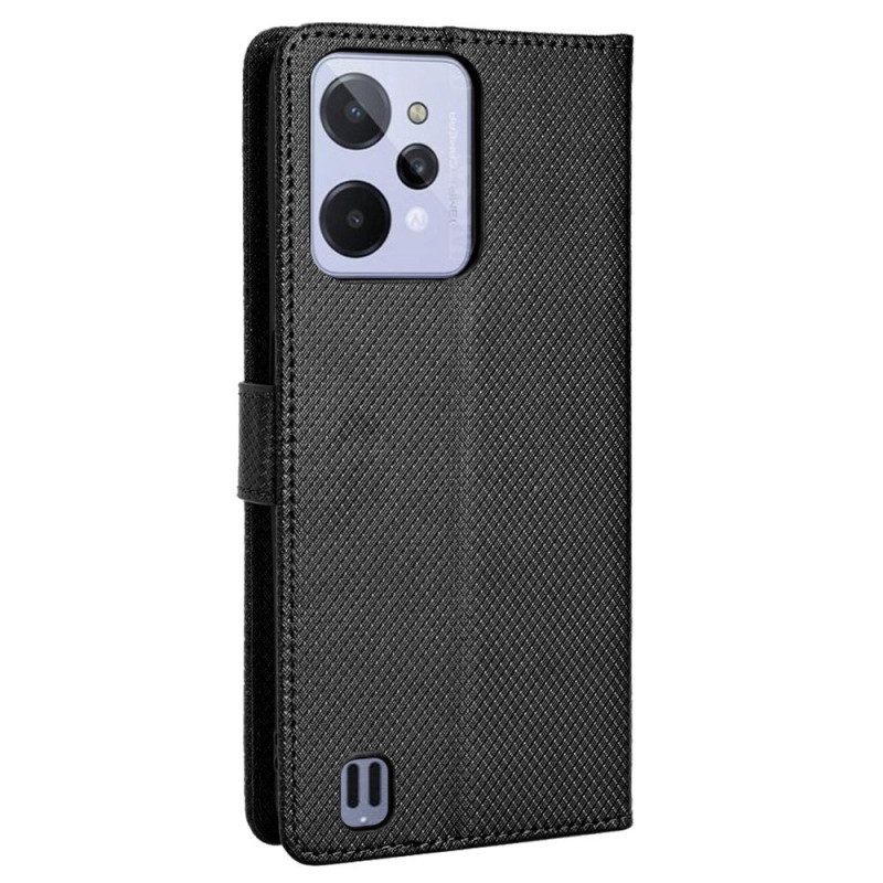 Folio-hoesje voor Realme C31 Getextureerd Effect Met Riem