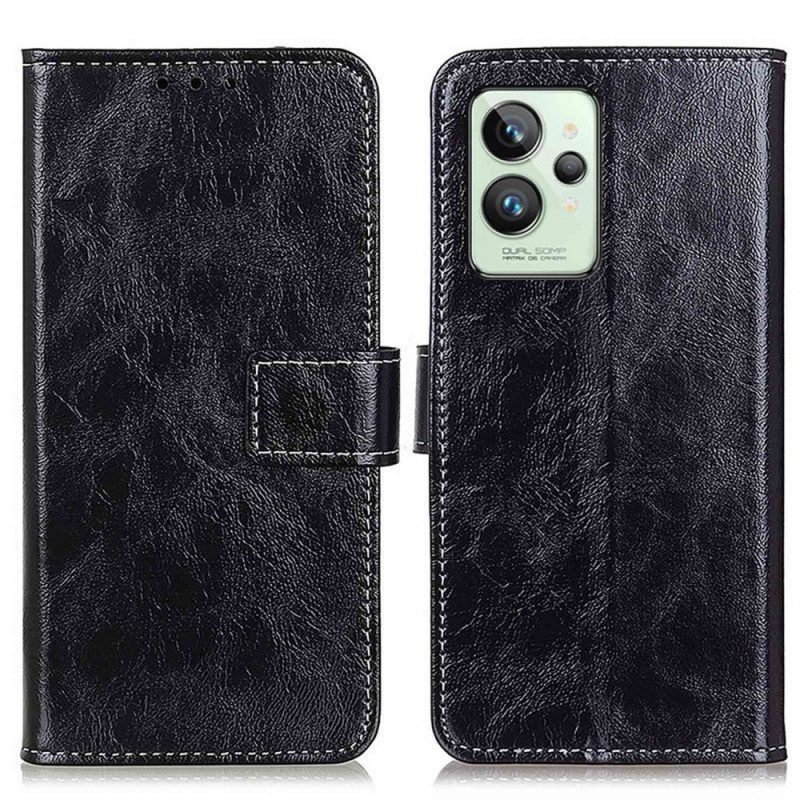 Folio-hoesje voor Realme GT2 Pro Gelakt Met Naden