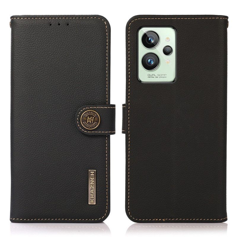 Folio-hoesje voor Realme GT2 Pro Khazneh Rfid Echt Leer
