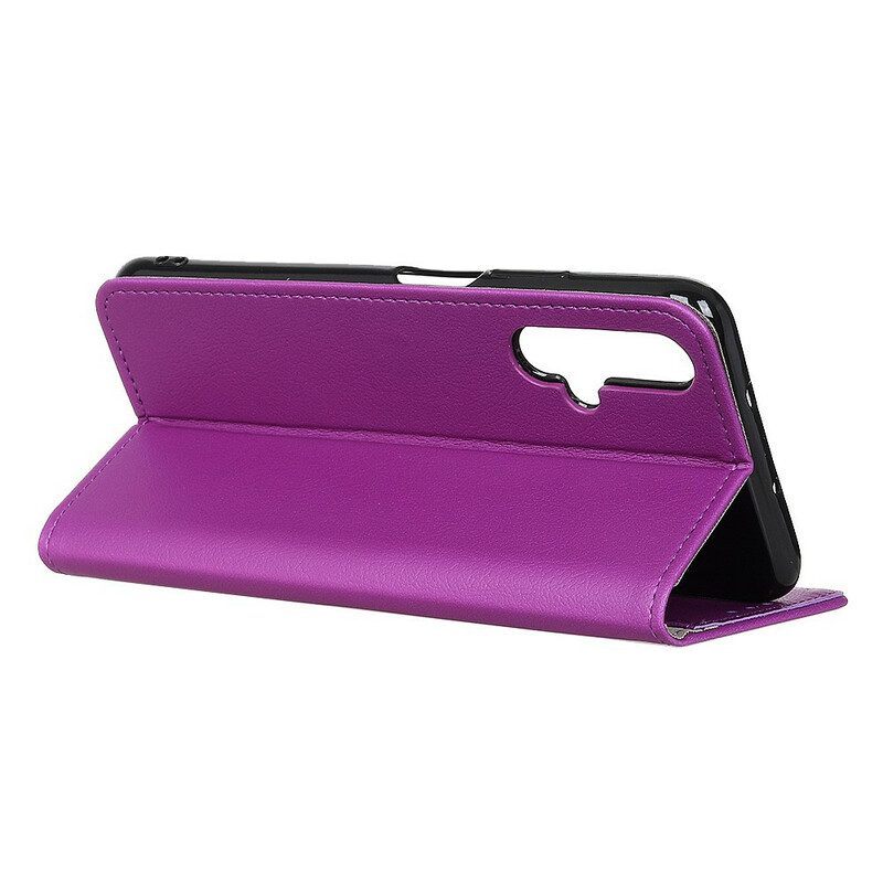 Folio-hoesje voor Realme X50 Klassiek Leereffect