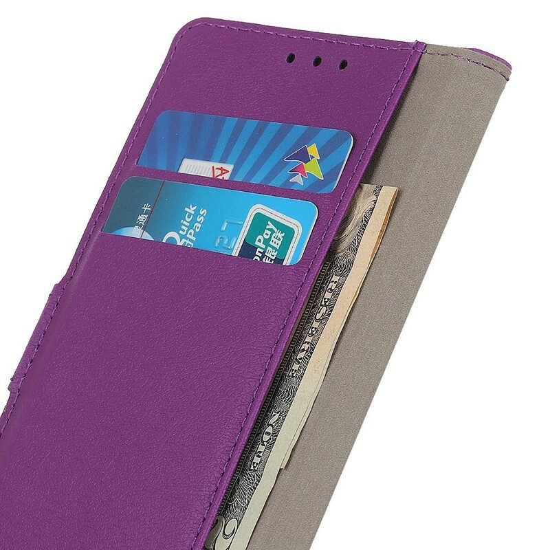 Folio-hoesje voor Realme X50 Klassiek Leereffect