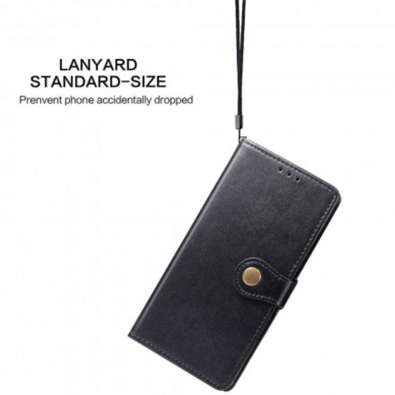 Folio-hoesje voor Samsung Galaxy A52 4G / A52 5G / A52s 5G Kunstleer En Vintage Sluiting