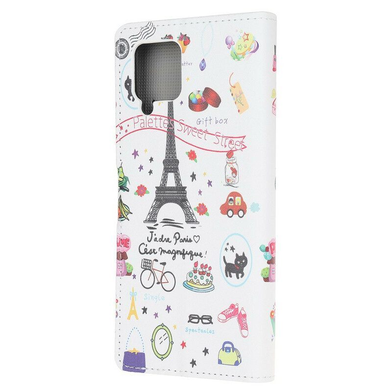 Folio-hoesje voor Samsung Galaxy M12 / A12 Ik Hou Van Parijs
