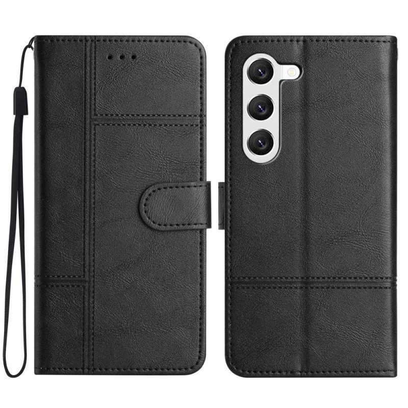 Folio-hoesje voor Samsung Galaxy S23 5G Met Ketting Zaken In Lanyard