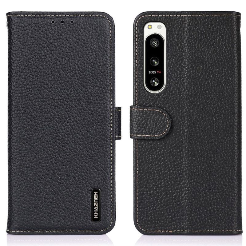 Folio-hoesje voor Sony Xperia 5 IV Khazneh Lychee Leer