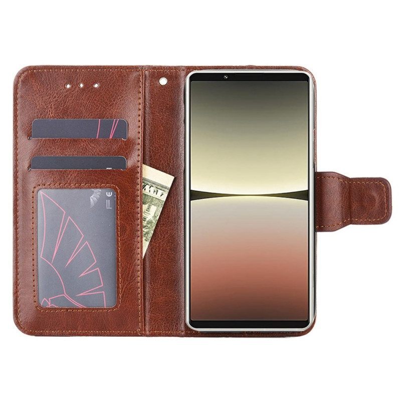 Folio-hoesje voor Sony Xperia 5 IV Retro Kunstleer