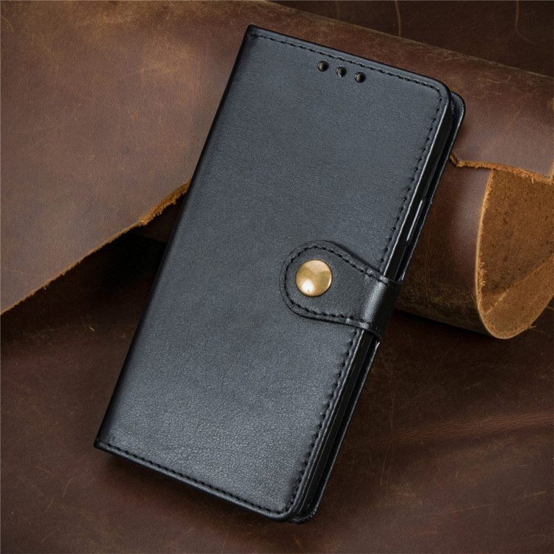 Folio-hoesje voor Vivo Y33s Klinknagel Sluiting En Riem