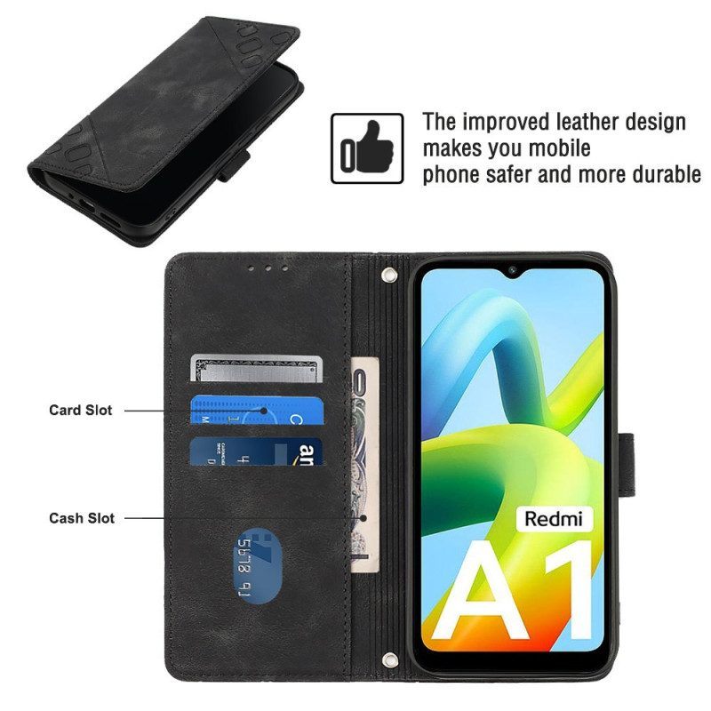Folio-hoesje voor Xiaomi Redmi A1 Met Ketting Jaren 70-stijl Met Bandjes