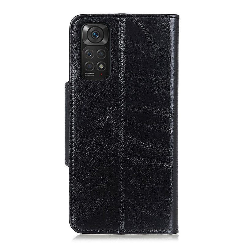 Folio-hoesje voor Xiaomi Redmi Note 11 / 11S Glanzende Knop Van Imitatieleer