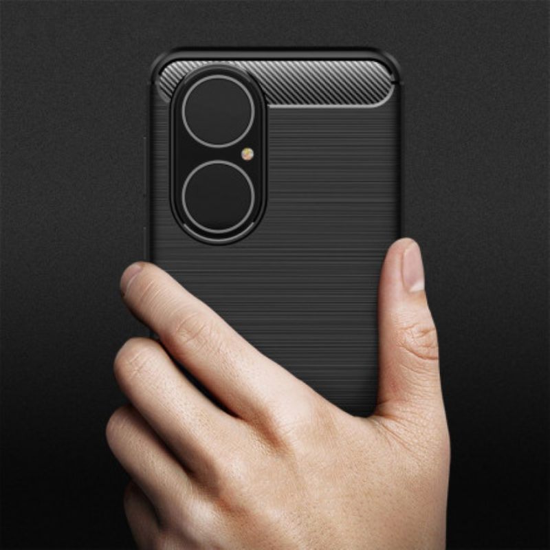 Hoesje voor Huawei P50 Geborstelde Koolstofvezel