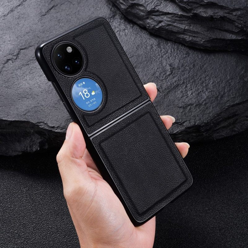 Hoesje voor Huawei P50 Pocket Echt Lederen Ontwerp