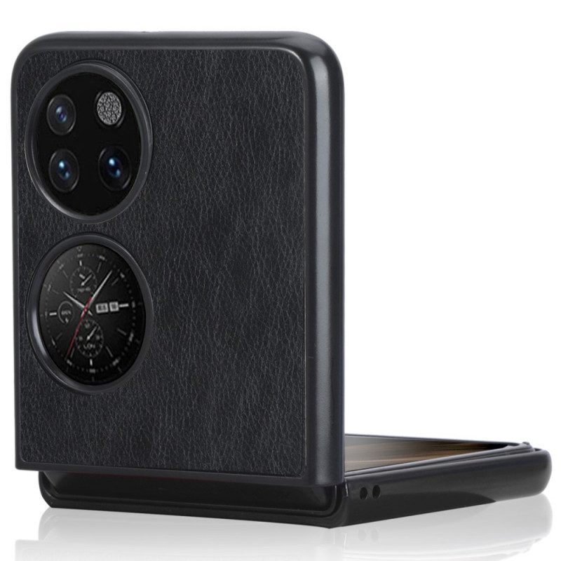Hoesje voor Huawei P50 Pocket Lychee Kunstleer