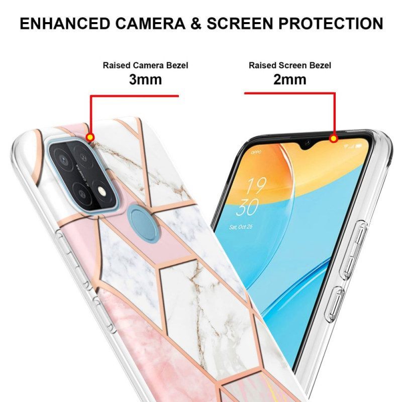 Hoesje voor Oppo A15 Flitsend Geometrisch Marmer