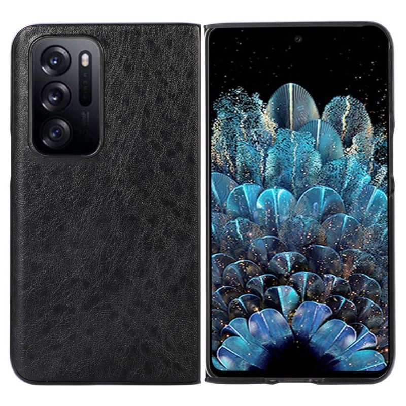 Hoesje voor Oppo Find N Getextureerd Lederen Ontwerp