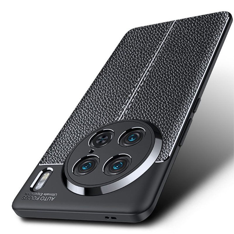 Hoesje voor Vivo X90 Pro Dubbellijnig Litchi-leereffect