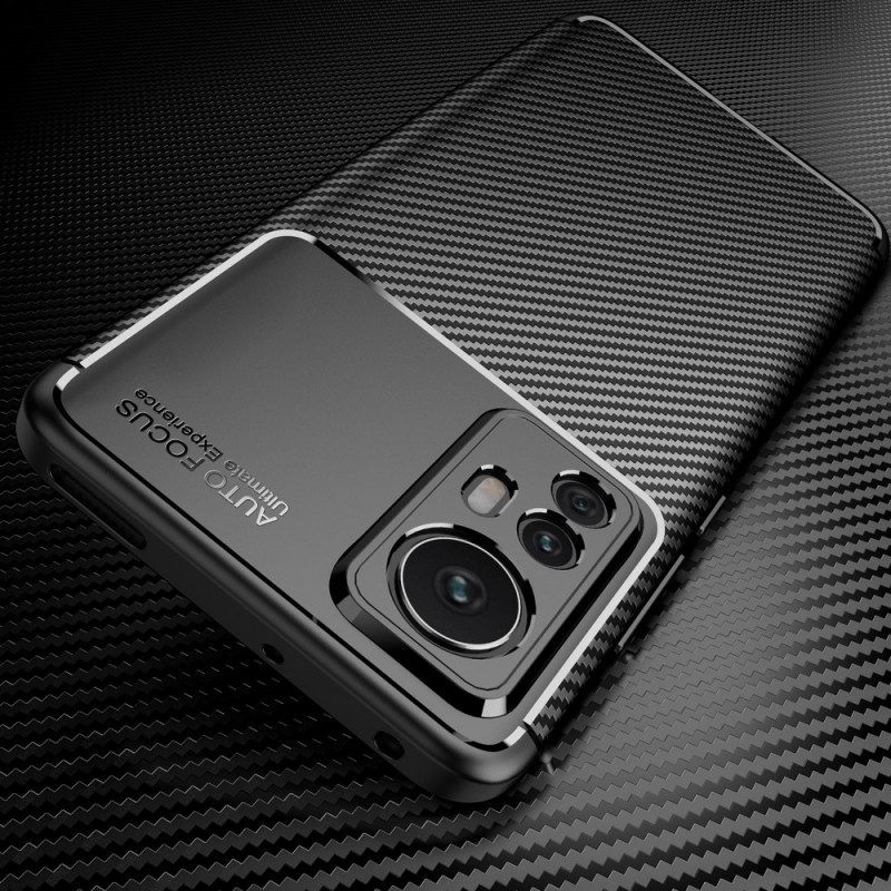 Hoesje voor Xiaomi 12 / 12X Flexibele Koolstofvezeltextuur