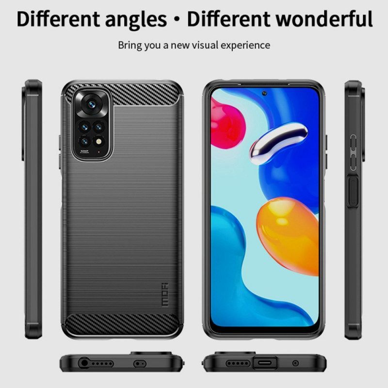 Hoesje voor Xiaomi Redmi Note 11 / 11S Mofi Geborsteld Koolstofvezel