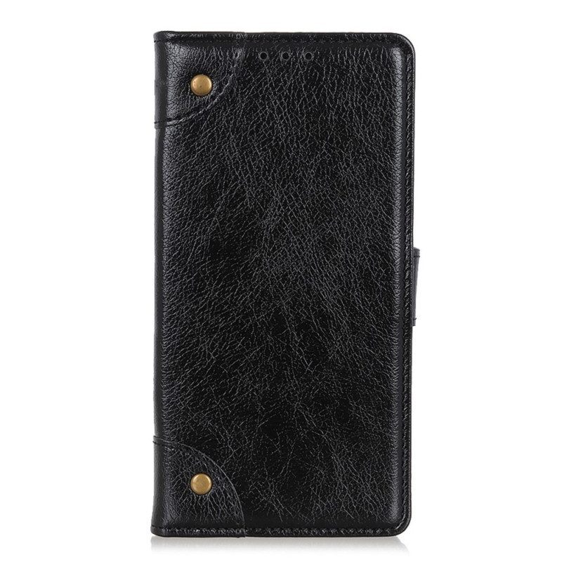 Leren Hoesje voor Honor 50 SE Stijl Nappa Lederen Vintage Klinknagels