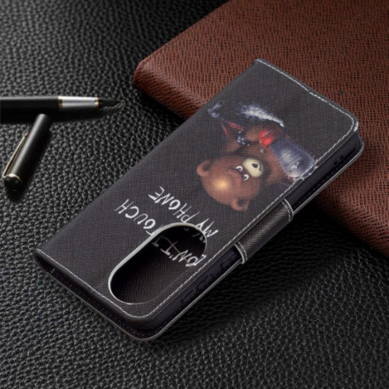 Leren Hoesje voor Huawei P50 Gevaarlijke Beer