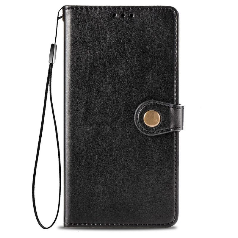 Leren Hoesje voor Moto E40 / E30 / E20 Kunstleer En Vintage Sluiting