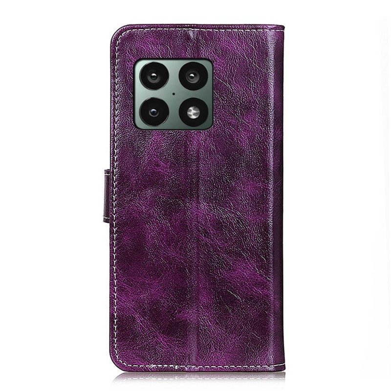 Leren Hoesje voor OnePlus 10 Pro 5G Glanzende En Zichtbare Naden