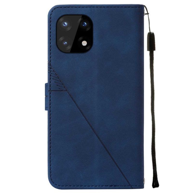 Leren Hoesje voor OnePlus 10 Pro 5G Piramide Leereffect