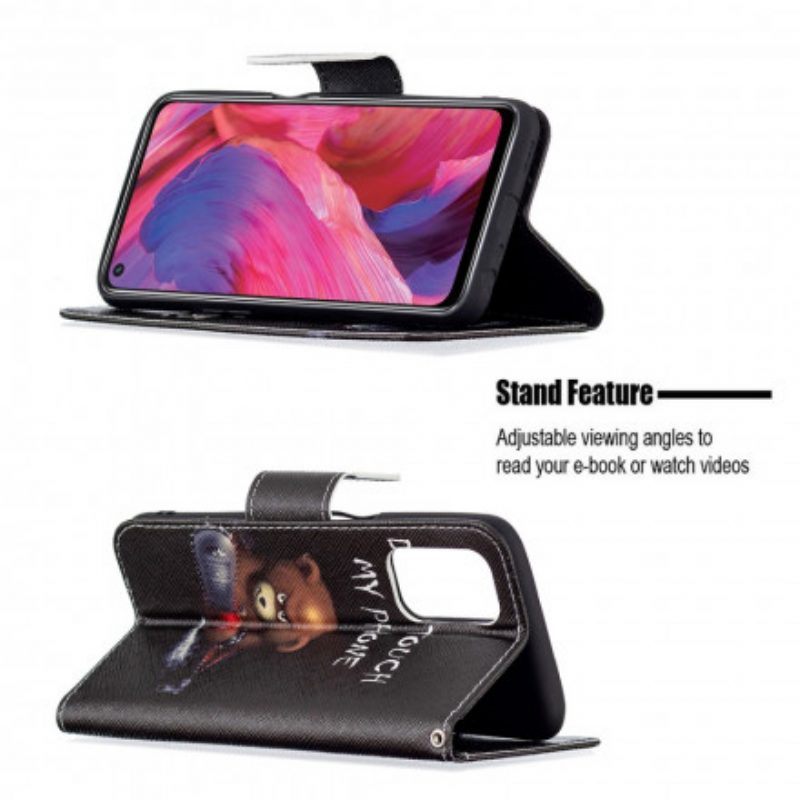 Leren Hoesje voor Oppo A54 5G / A74 5G Gevaarlijke Beer