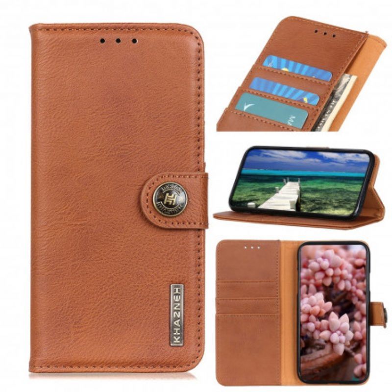 Leren Hoesje voor Oppo A54 5G / A74 5G Imitatieleer Khazneh