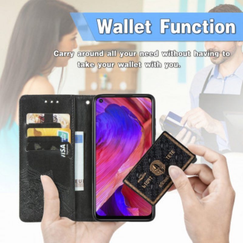 Leren Hoesje voor Oppo A54 5G / A74 5G Mandala Middeleeuwen