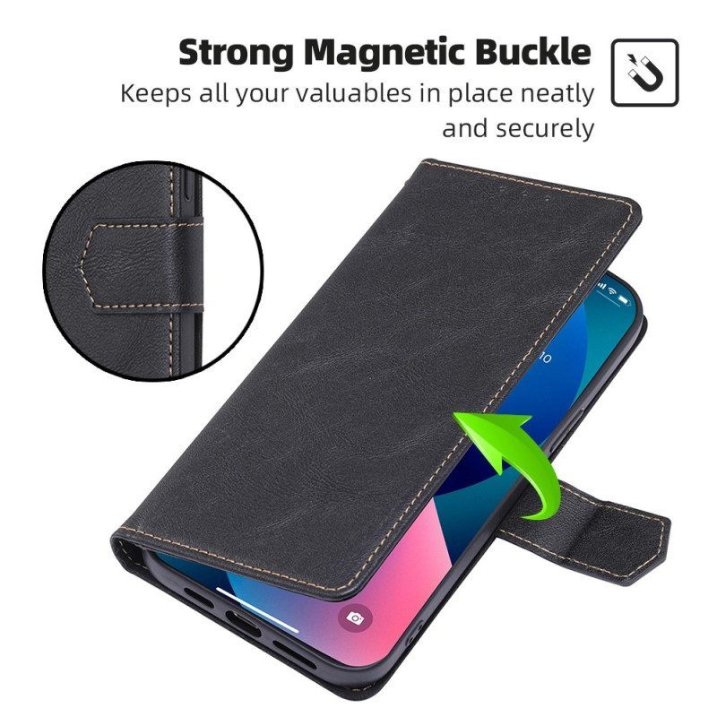 Leren Hoesje voor Oppo Reno 8 Pro Gelooid Kunstleer