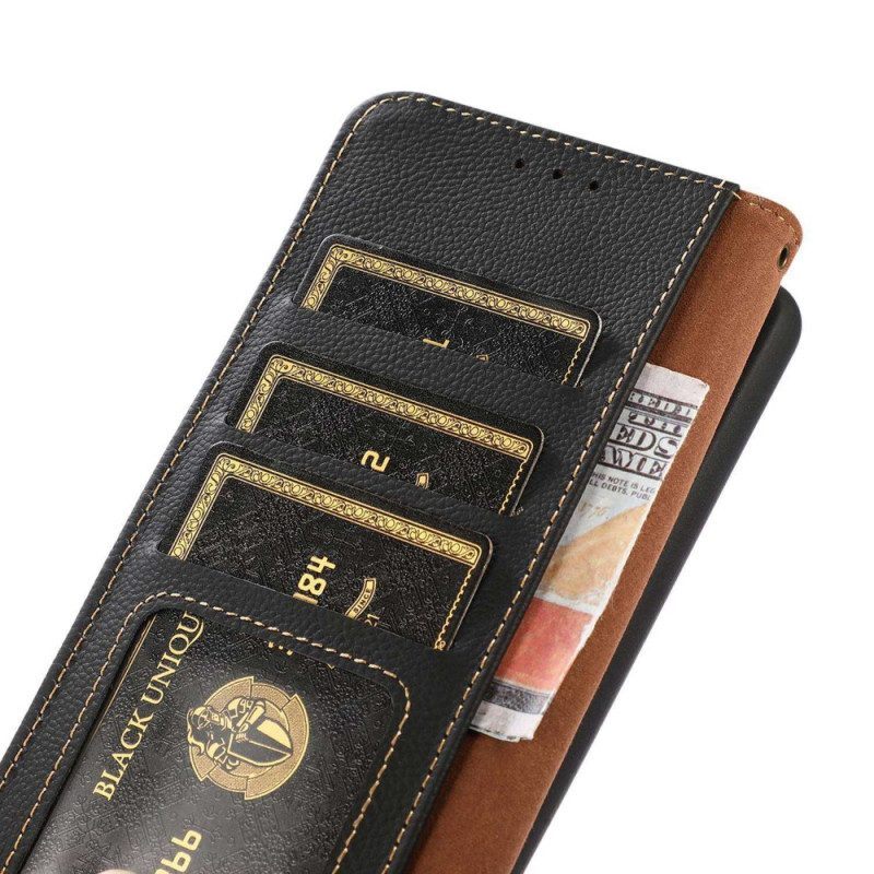 Leren Hoesje voor Poco M4 5G Khazneh Rfid Echt Leer