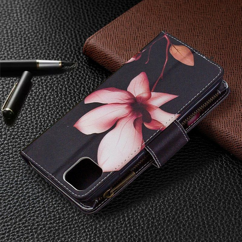 Leren Hoesje voor Realme C11 Bloemzak Met Ritssluiting