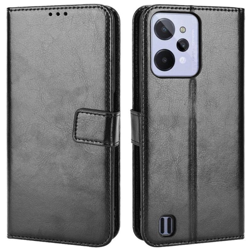 Leren Hoesje voor Realme C31 Glanzend Leereffect