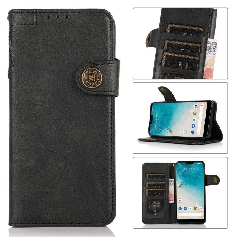 Leren Hoesje voor Samsung Galaxy A13 5G / A04s Bloemen String Kat
