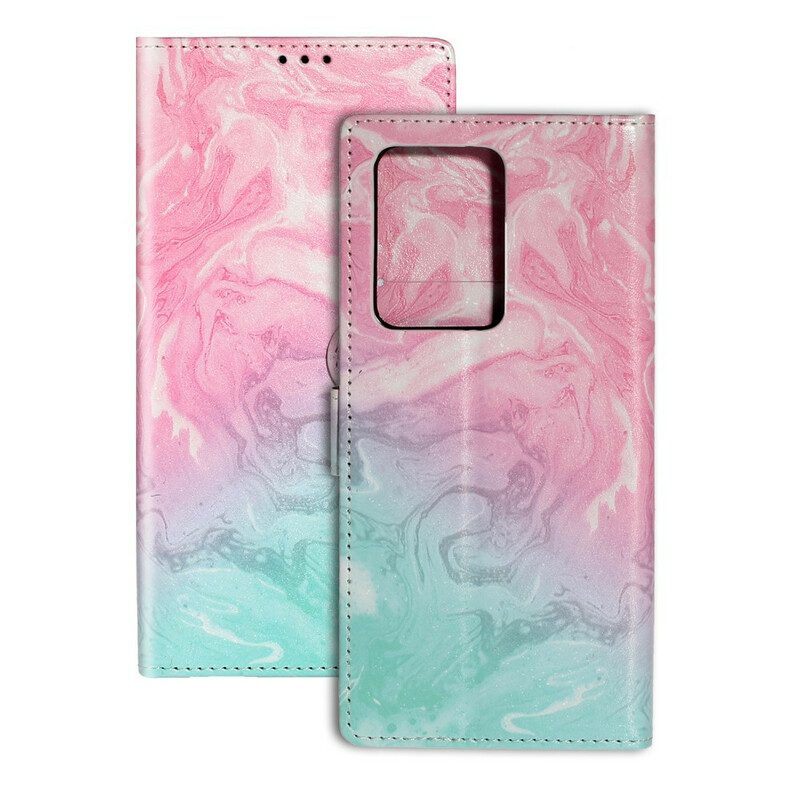 Leren Hoesje voor Samsung Galaxy S20 Plus / S20 Plus 5G Ontwerper Marmer